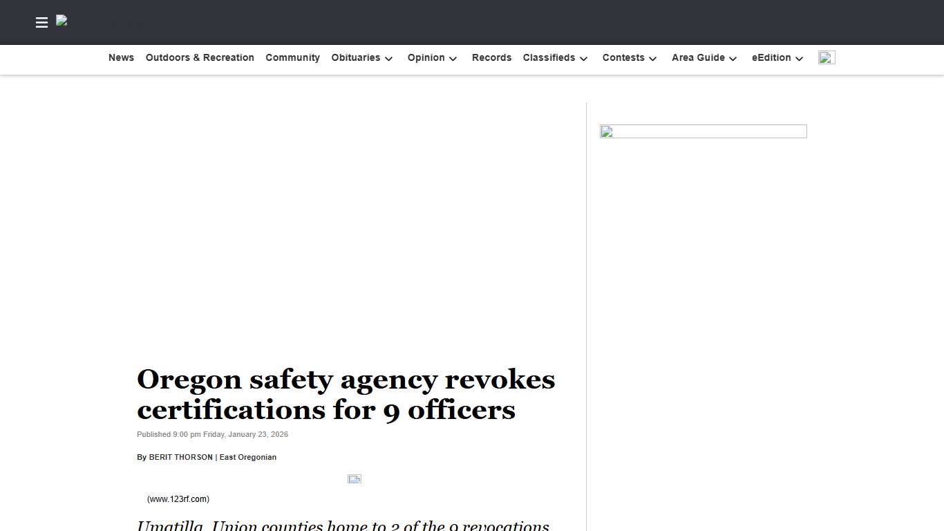Oregon safety agency revokes certifications for 9 officers East Oregonian